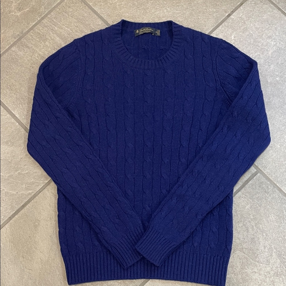 Brooks Brothers Blue Cable Knit Sweater 100% Cashmere, women’s small